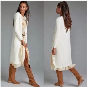 EUC Anthropologie Pilcro Ivory Soft Duster Cardigan Jacket